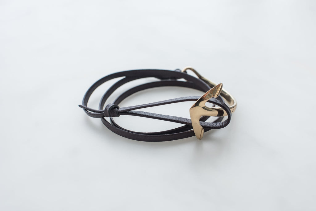 Leather Anchor Bracelet