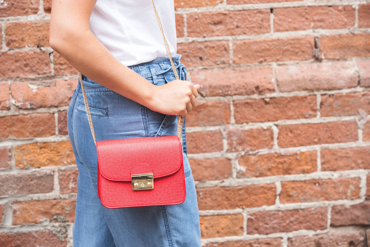 Red Top Handle Bag