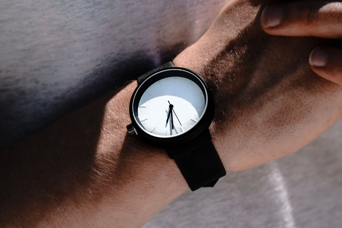 White Face Leather Watch