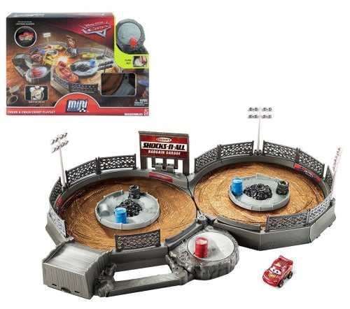 Disney Pixar Cars Mini Racers Crank and Crash Derby Playset - New