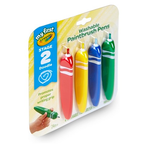 Crayola My First Washable Tripod Grip Paintbrush Pens - New