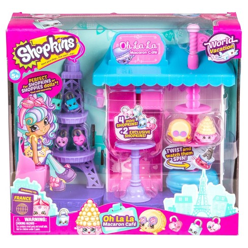 Shopkins Season 8 World Vacation - Oh La La Macaron Cafe Playset - New