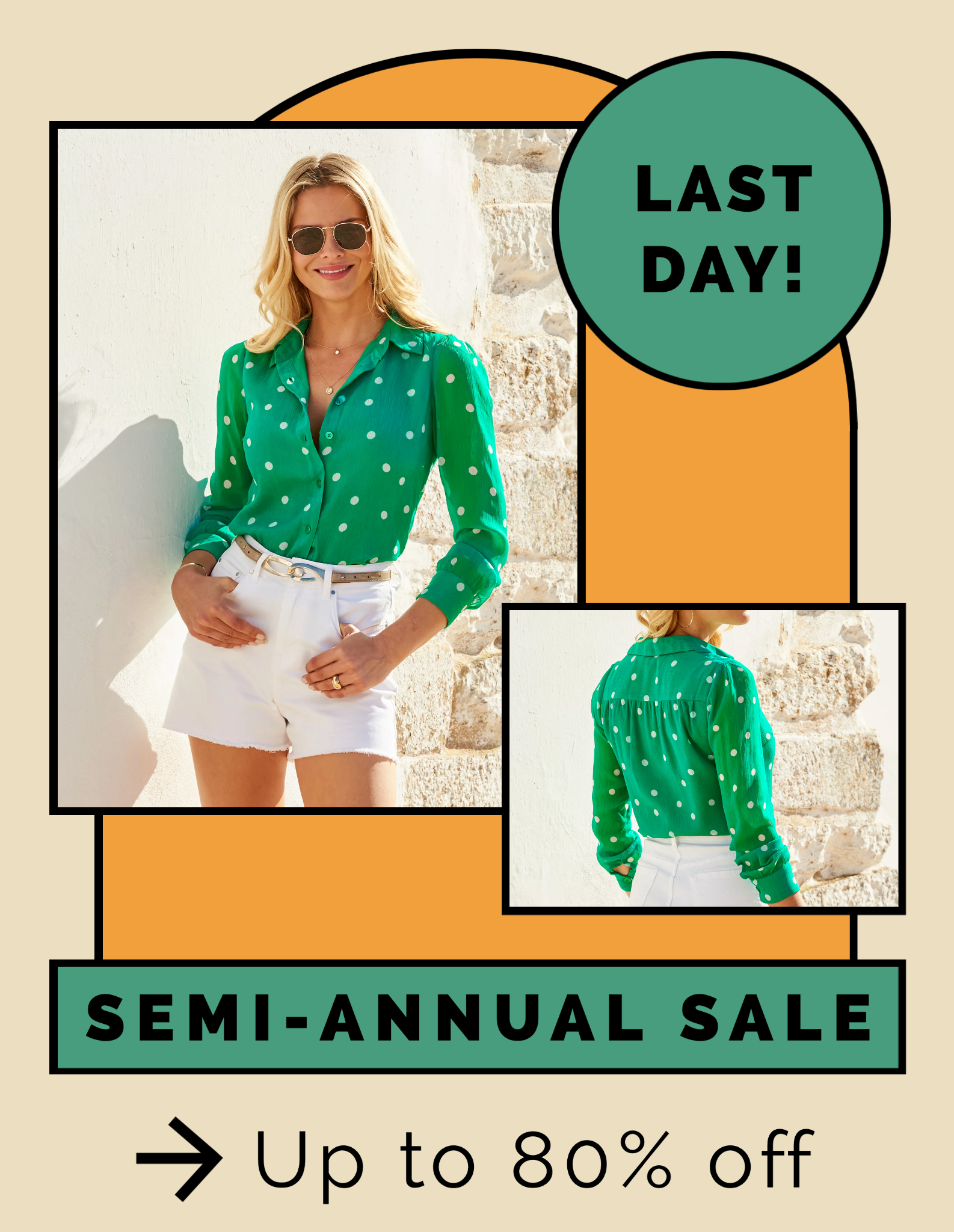 Long Dotted Green Shirt - New